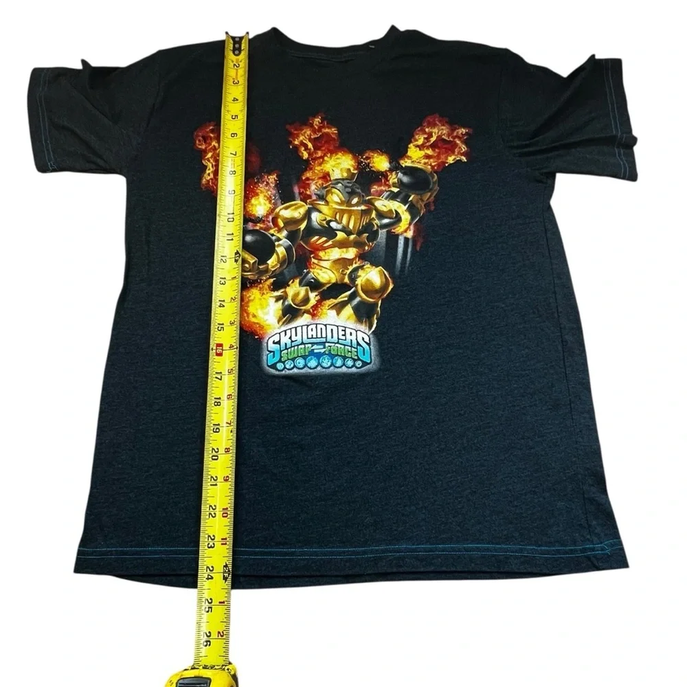Skylanders Swap Force Blast Zone Black Blue Heather Short Sleeve Tee Youth XL